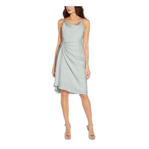 AIDAN AIDAN MATTOX Womens Green Adjustable Slip Silhouette Pullover Dress 6